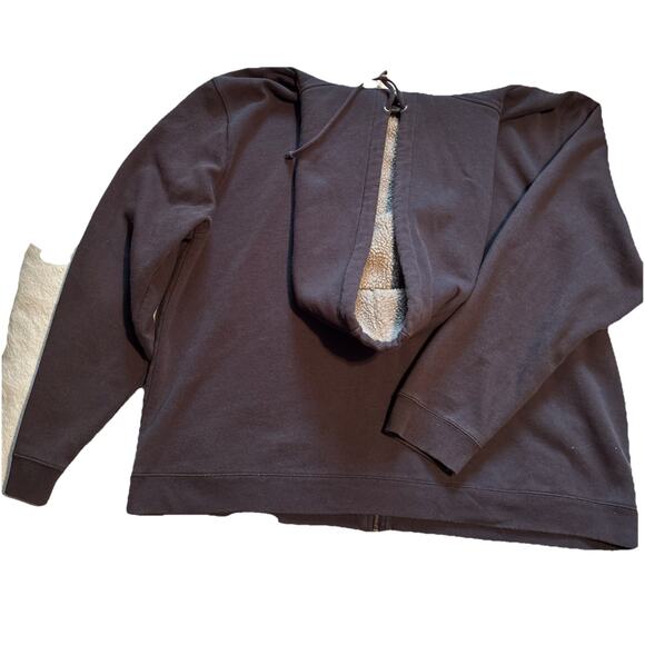 Field Gear Men's XXL Full Zip Brown Hooded Fleece Lined Outdoor Sweatshirt - Picture 7 of 8